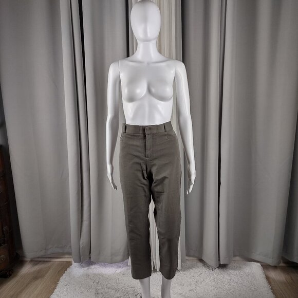 Banana Republic Sloan Gray Stretch Dress Pants Size 12P Flat Front Ankle Slacks - Picture 2 of 12